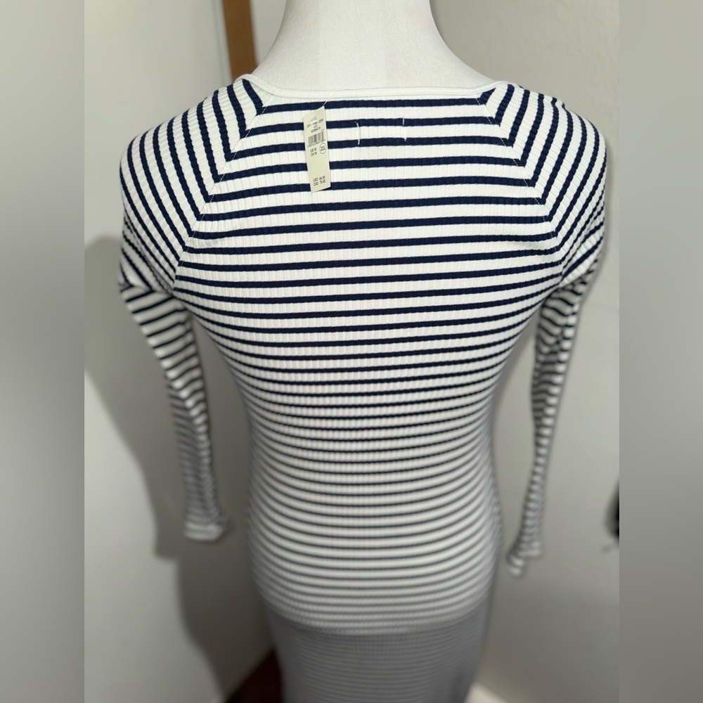 aerie Navy and White Striped Maxi Dress - Picture 9 of 11